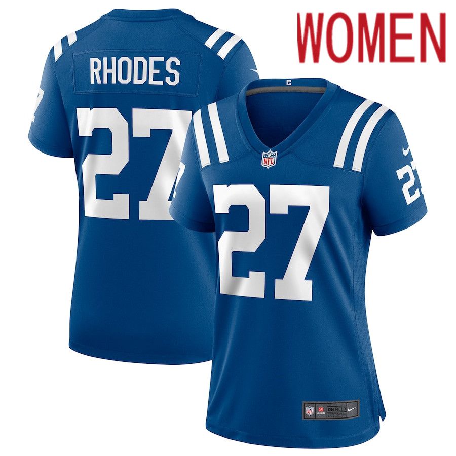 Women Indianapolis Colts 27 Xavier Rhodes Nike Royal Game NFL Jersey